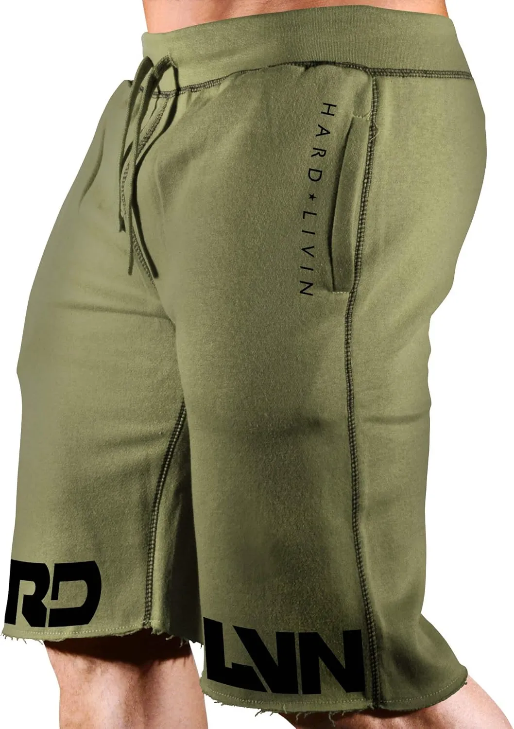 Men's Workout (HRD-LVN Split Leg) Training Gym Sweat Shorts