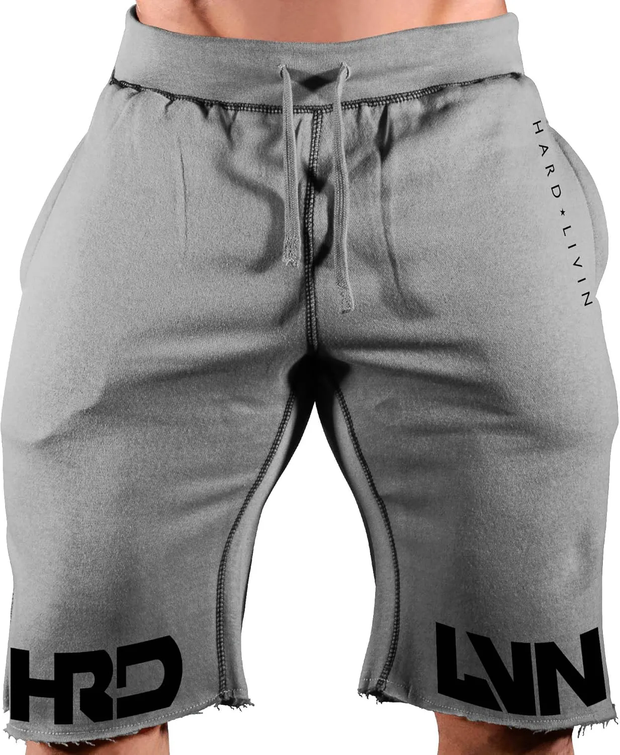 Men's Workout (HRD-LVN Split Leg) Training Gym Sweat Shorts