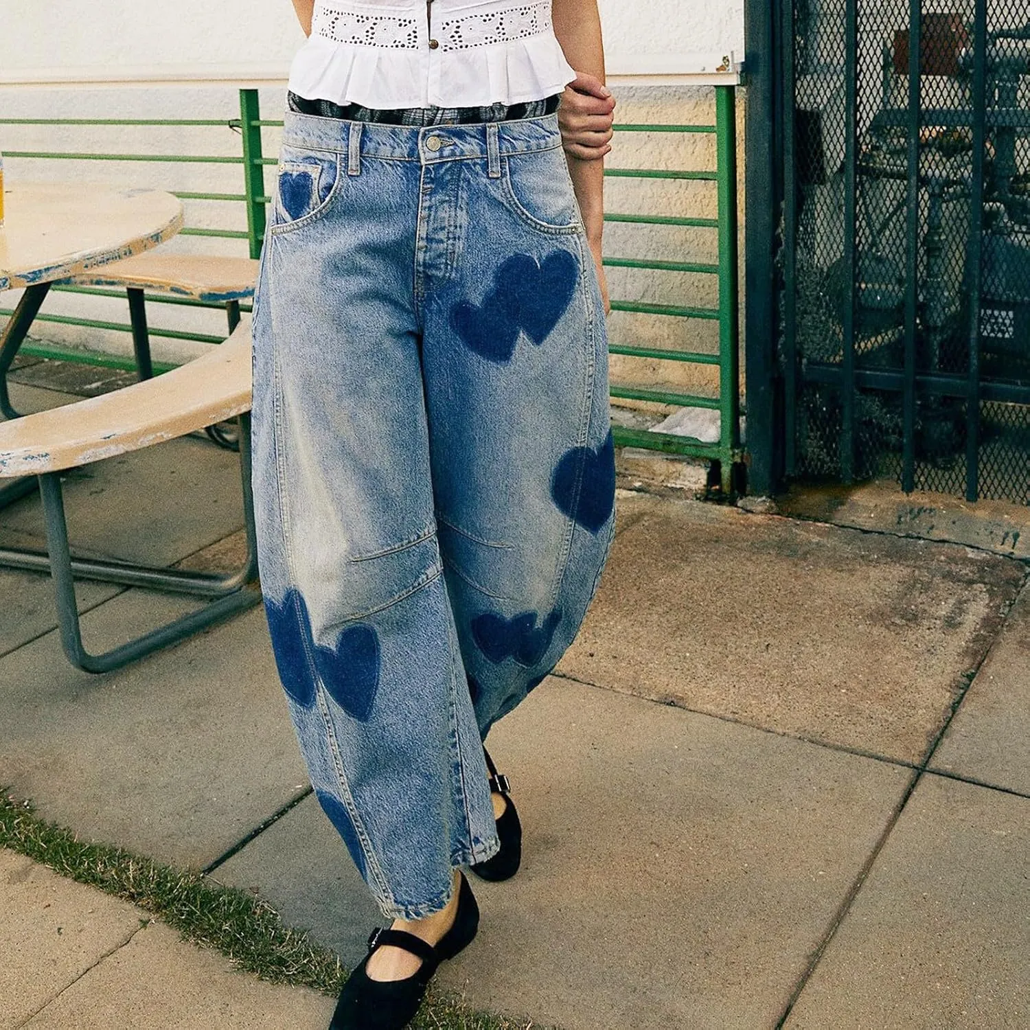 Mid Rise Barrel Jeans for Women Wide Leg Mid Waist Denim Pants Y2k Baggy Boyfriend Relax Fit Trouser Ankle Pants