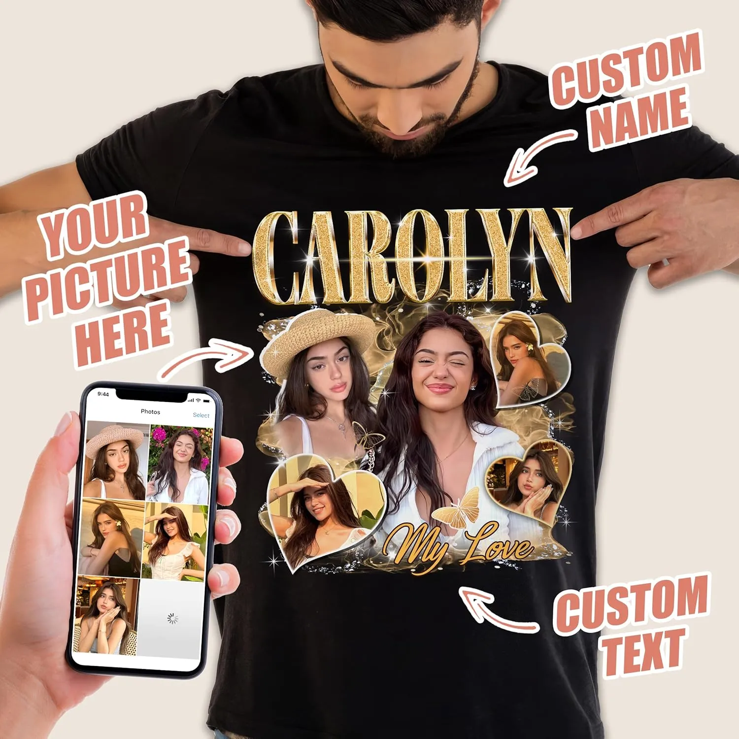 Mit & Mia Custom Bootleg Rap Tee Shirts - Vintage Graphic Tees for Boyfriend - Christmas, Birthday