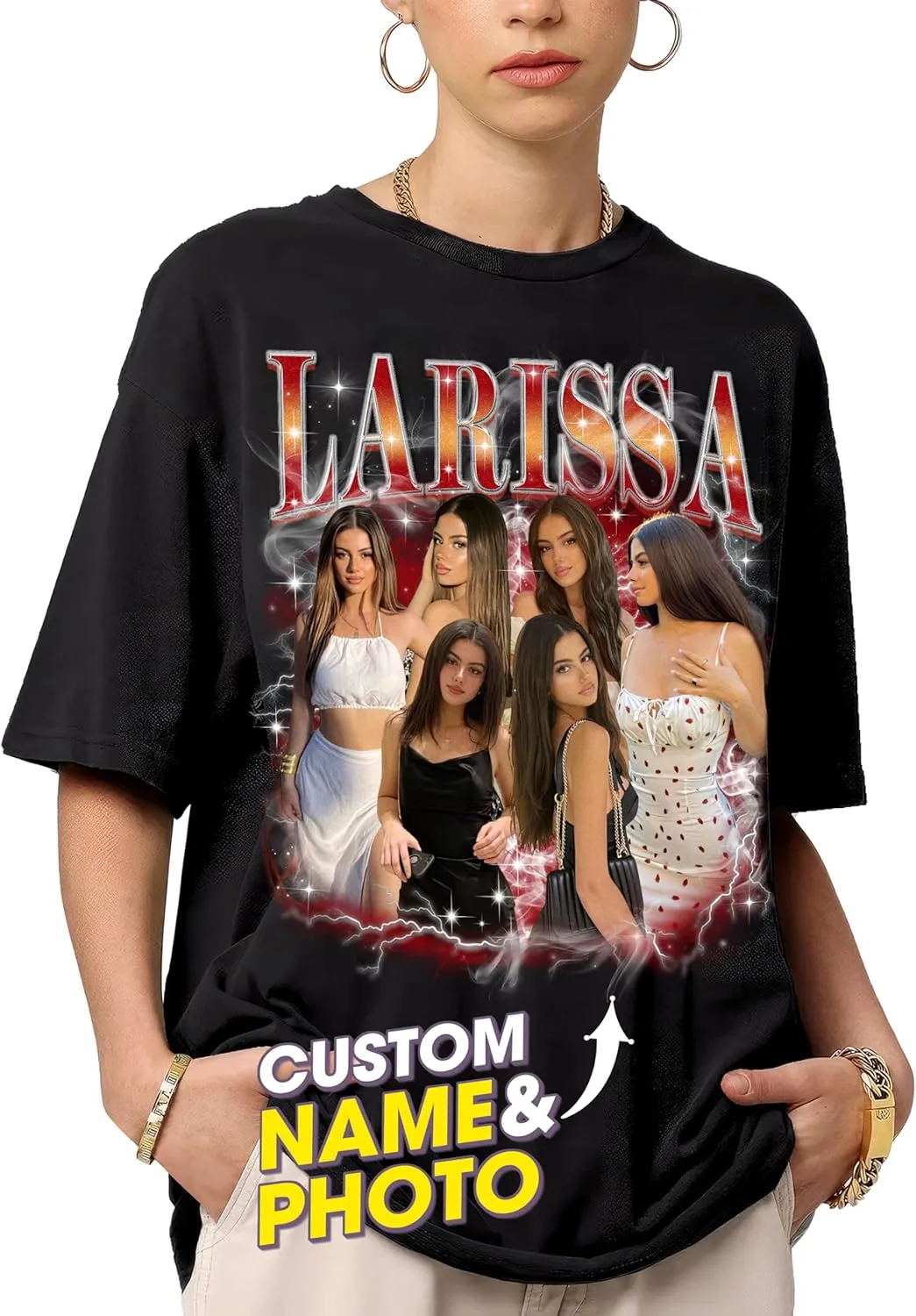 Mit & Mia Custom Bootleg Rap Tee Shirts - Vintage Graphic Tees for Boyfriend - Christmas, Birthday