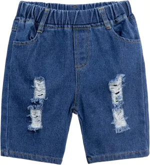 Mud Kingdom Fashion Boys Denim Shorts Elastic Waist