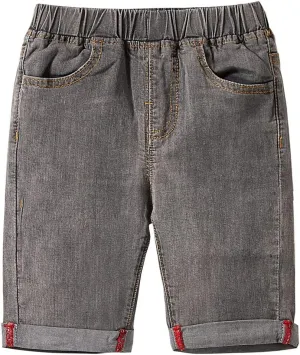 Mud Kingdom Fashion Boys Denim Shorts Elastic Waist