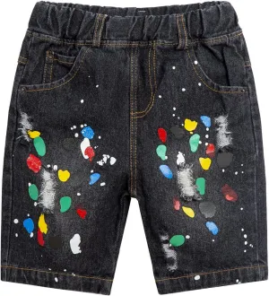 Mud Kingdom Fashion Boys Denim Shorts Elastic Waist