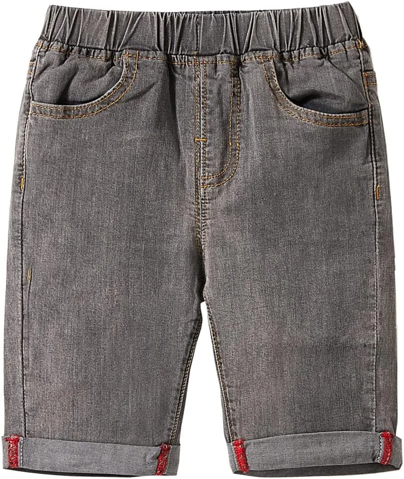 Mud Kingdom Fashion Boys Denim Shorts Elastic Waist