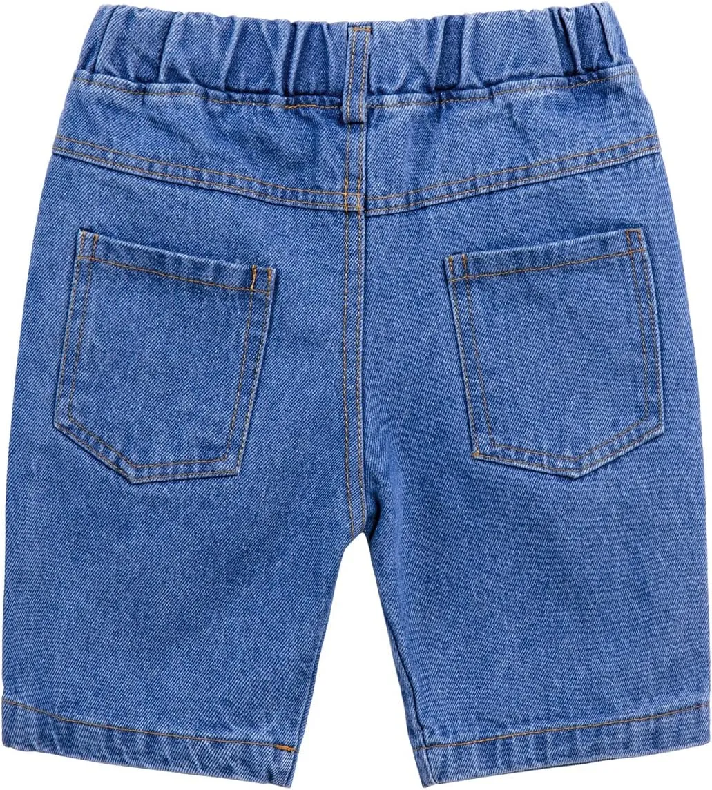 Mud Kingdom Fashion Boys Denim Shorts Elastic Waist