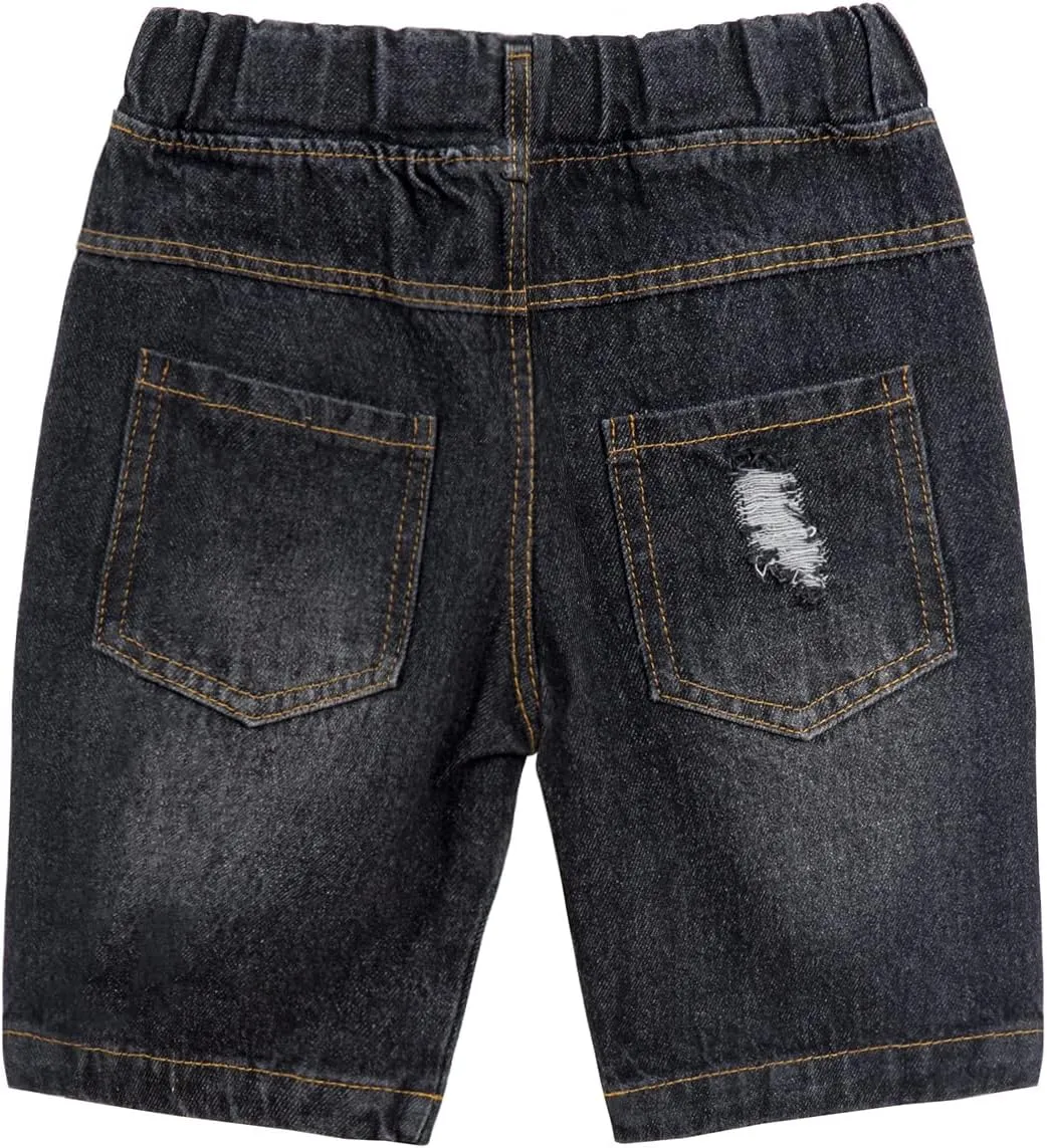Mud Kingdom Fashion Boys Denim Shorts Elastic Waist