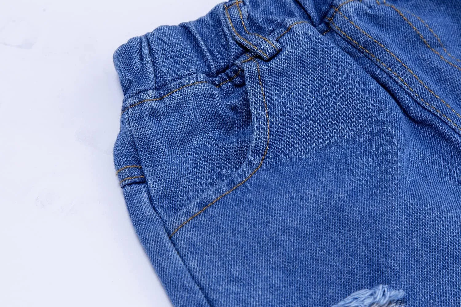 Mud Kingdom Fashion Boys Denim Shorts Elastic Waist