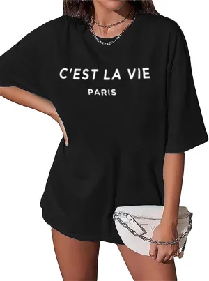 Oversized T Shirts for Women Short Sleeve Summer Loose Vintage Graphic Tees