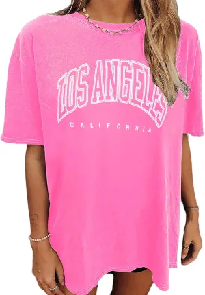 Oversized T Shirts for Women Short Sleeve Summer Loose Vintage Graphic Tees
