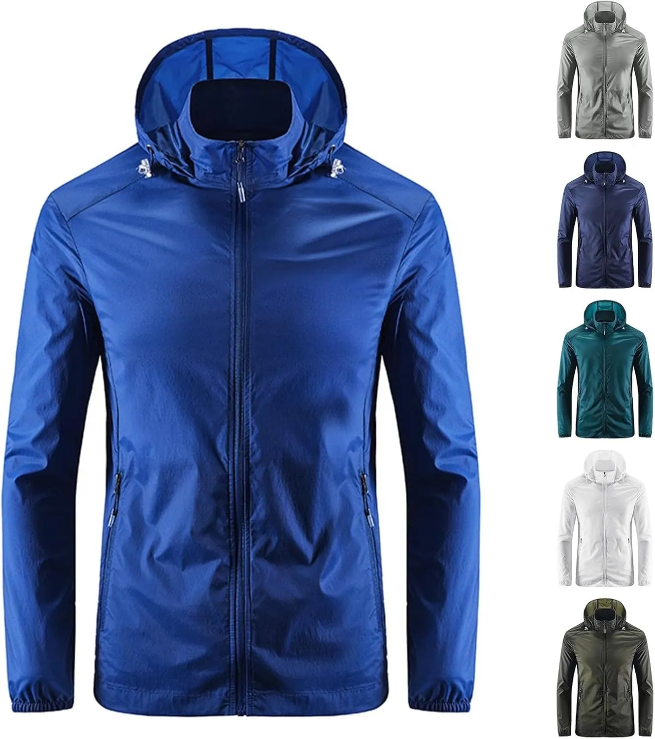 Rain Jacket for Men Lightweight Waterproof Hooded Rain Shell Jackets Windbreaker Raincoat with Hood for Golf Cycling