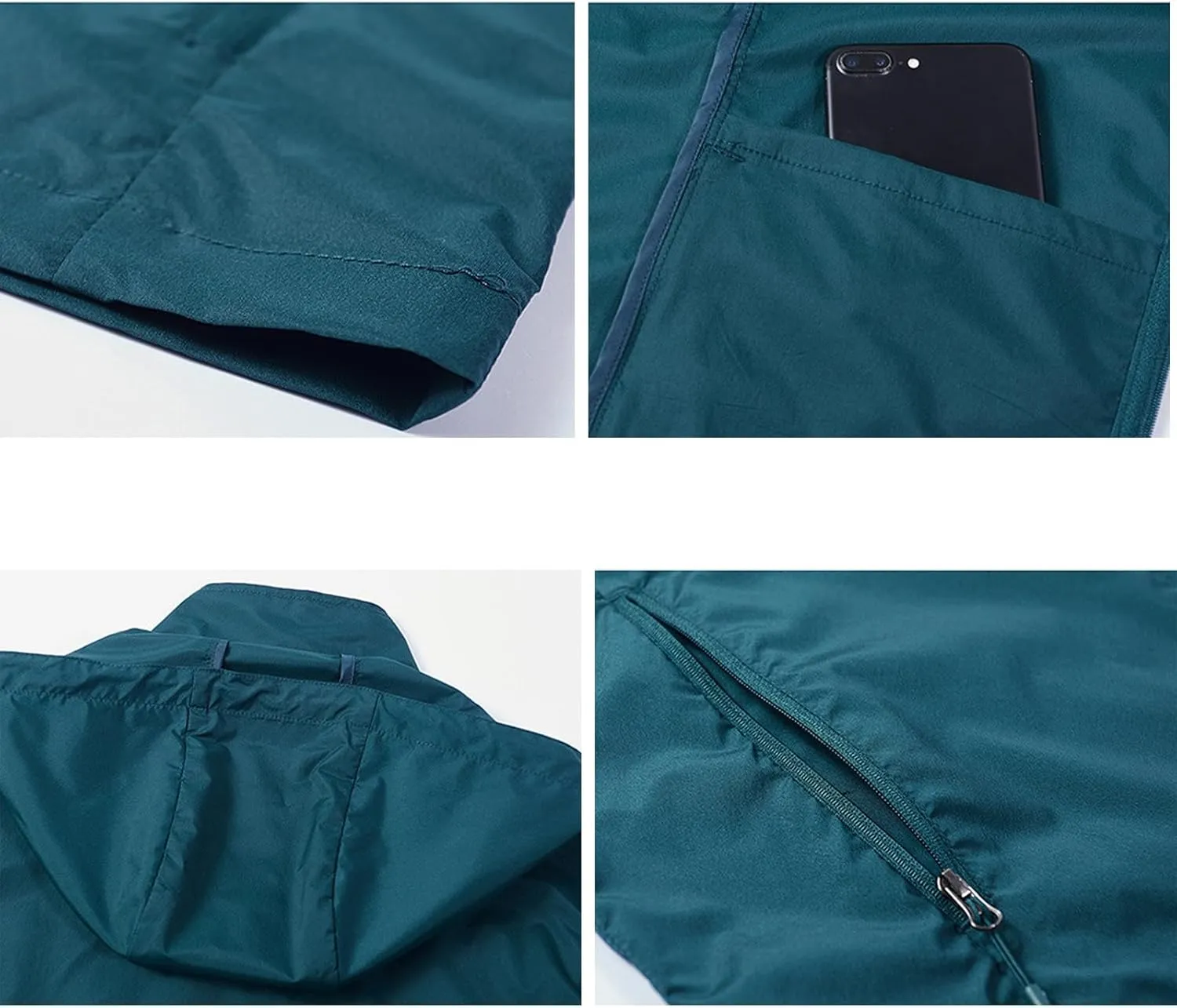 Rain Jacket for Men Lightweight Waterproof Hooded Rain Shell Jackets Windbreaker Raincoat with Hood for Golf Cycling