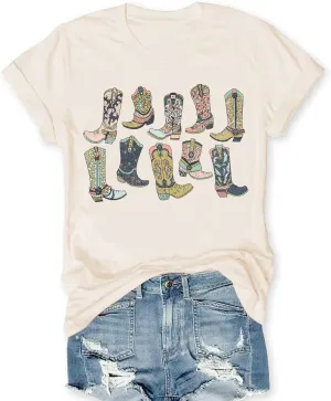 Rock Band T-Shirts for Women Vintage Rock and Roll Country Music Shirt Funny Concert Outfit Short Sleeve Vacation Tops