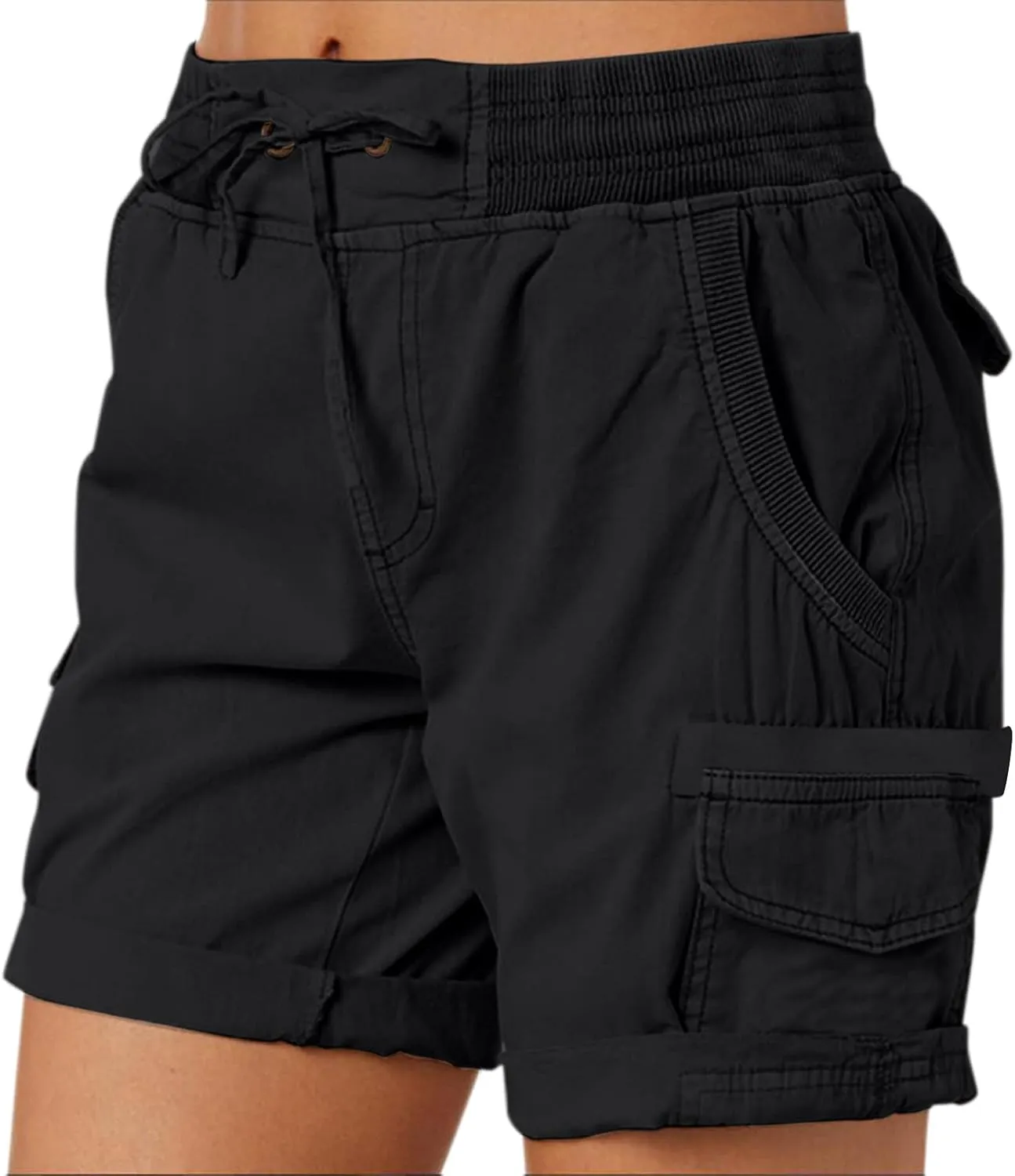 Rvidbe Cargo Shorts Women Baggy Casual Dressy High Waist 6 Pockets Cargo Shorts 2024 Spring Hiking Outdoor Lounge Shorts