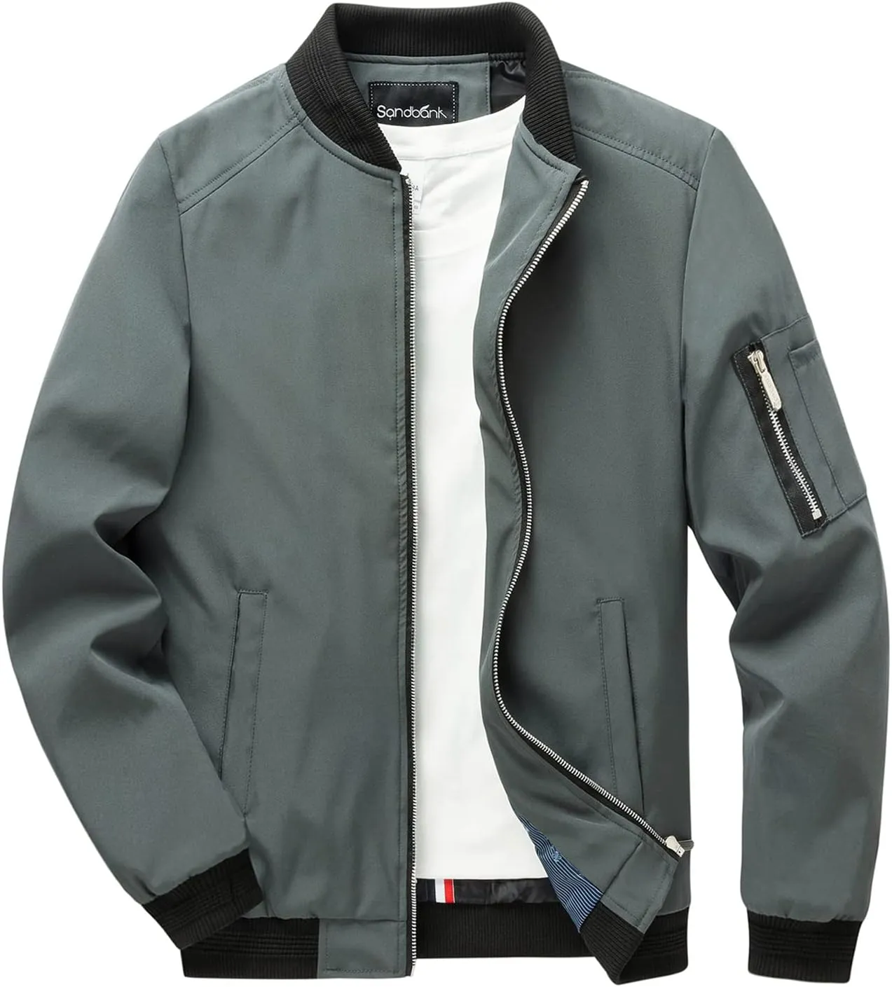sandbank Men's Slim Fit Lightweight Softshell Flight Bomber Jacket Coat