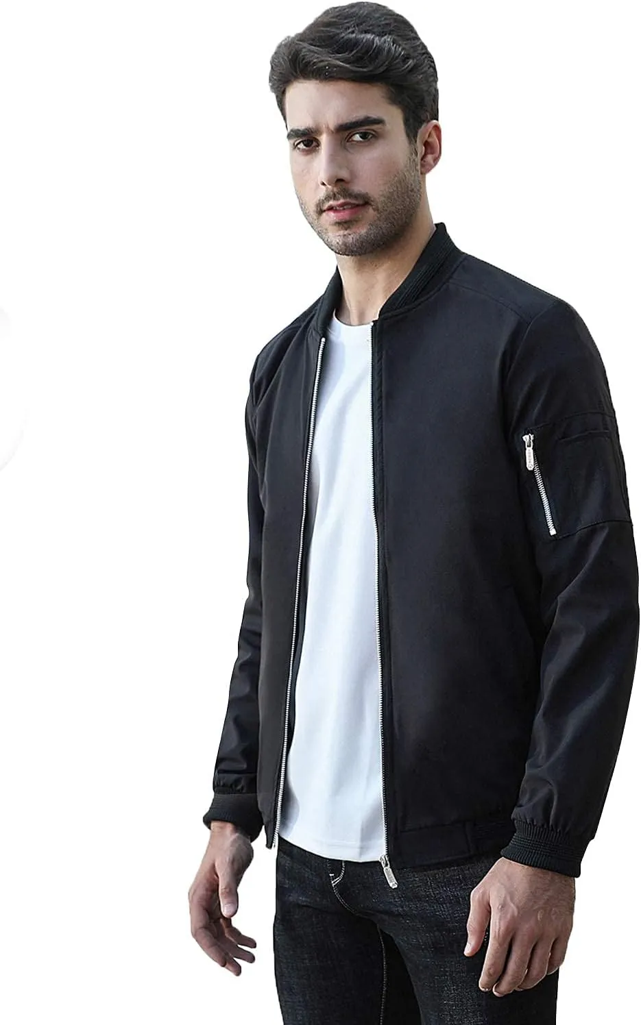 sandbank Men's Slim Fit Lightweight Softshell Flight Bomber Jacket Coat