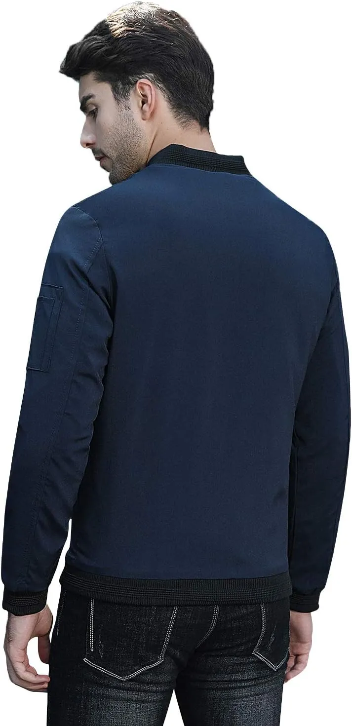sandbank Men's Slim Fit Lightweight Softshell Flight Bomber Jacket Coat
