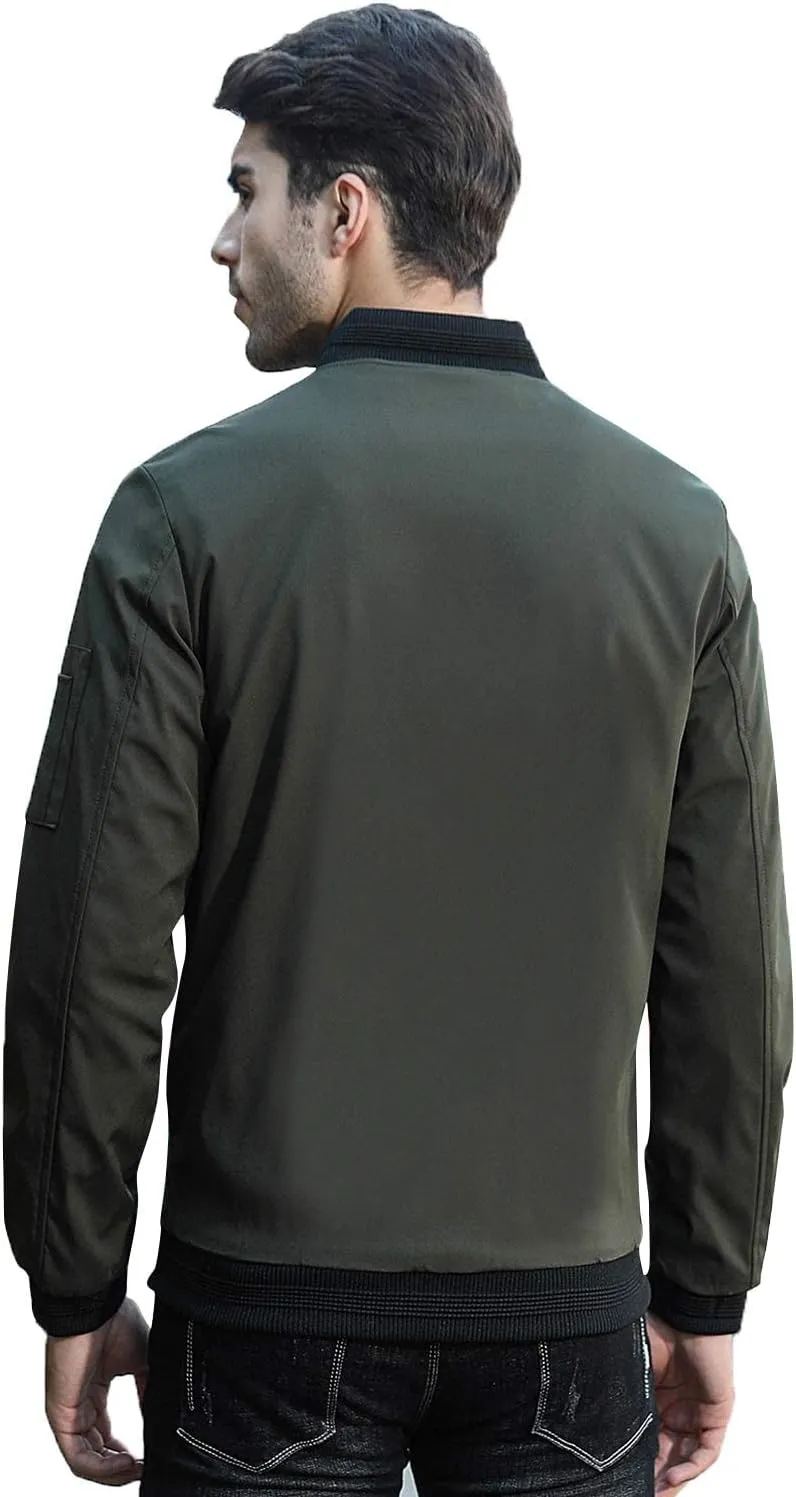 sandbank Men's Slim Fit Lightweight Softshell Flight Bomber Jacket Coat