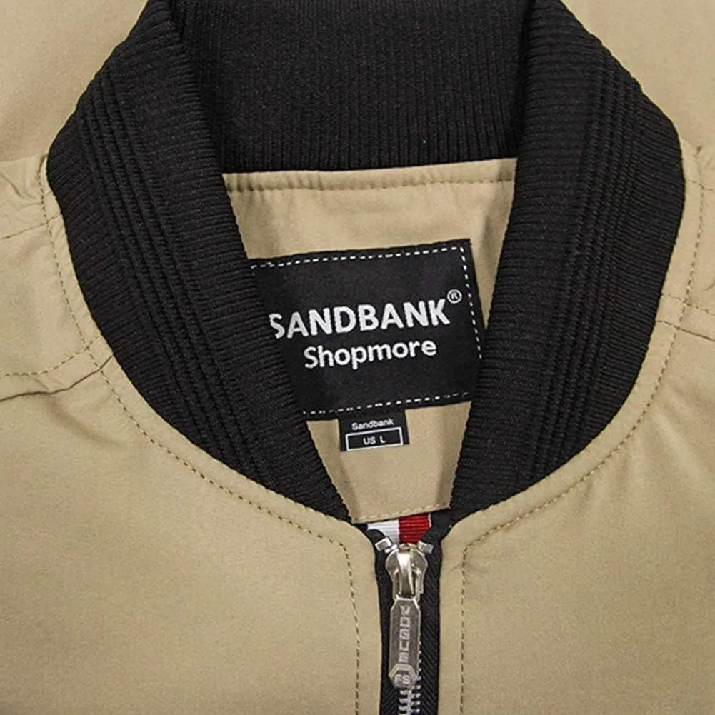 sandbank Men's Slim Fit Lightweight Softshell Flight Bomber Jacket Coat