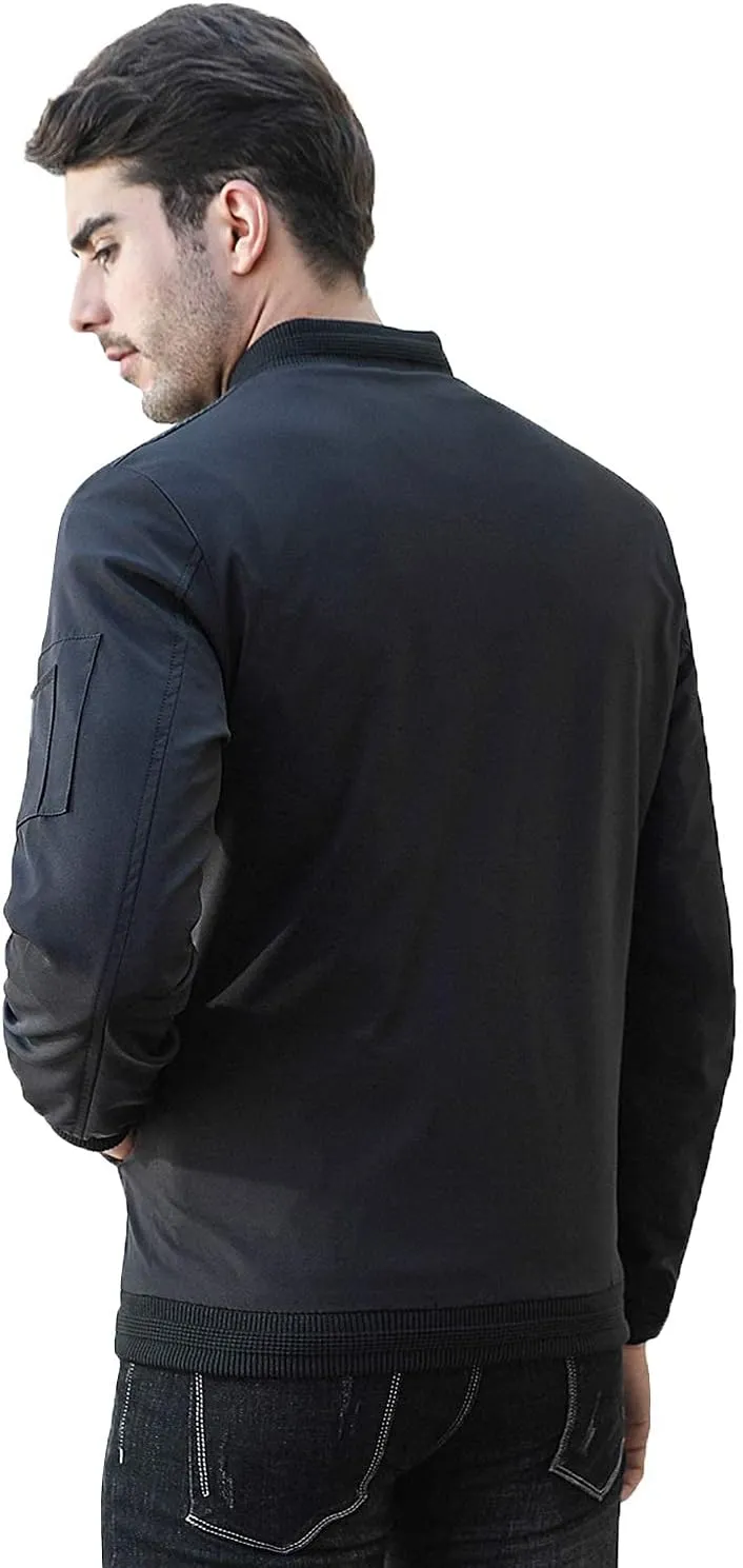 sandbank Men's Slim Fit Lightweight Softshell Flight Bomber Jacket Coat