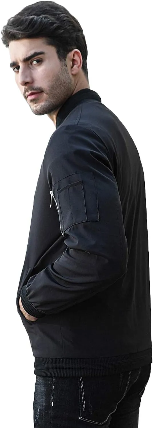 sandbank Men's Slim Fit Lightweight Softshell Flight Bomber Jacket Coat