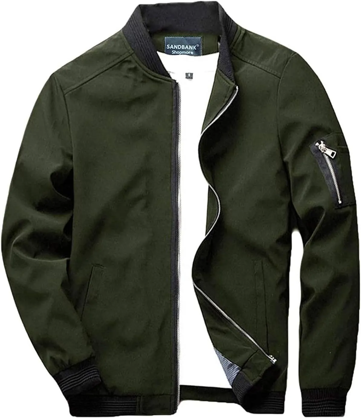 sandbank Men's Slim Fit Lightweight Softshell Flight Bomber Jacket Coat