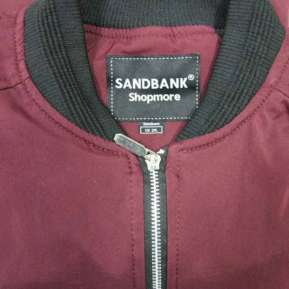 sandbank Men's Slim Fit Lightweight Softshell Flight Bomber Jacket Coat