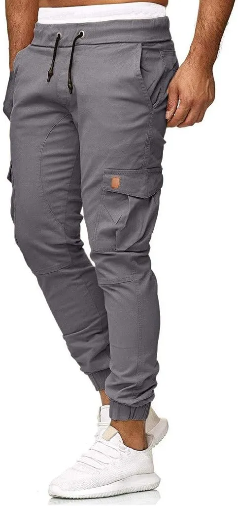 sdbrld Cargo Pants For Men Mens Cargo Pants Solid Drawstring Sport Jogger Cargo Pants Outdoor Casual Hiking Trousers Panrts