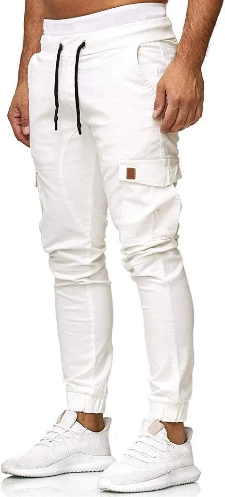 sdbrld Cargo Pants For Men Mens Cargo Pants Solid Drawstring Sport Jogger Cargo Pants Outdoor Casual Hiking Trousers Panrts
