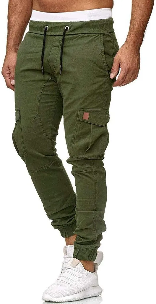sdbrld Cargo Pants For Men Mens Cargo Pants Solid Drawstring Sport Jogger Cargo Pants Outdoor Casual Hiking Trousers Panrts