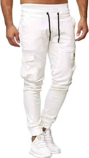 sdbrld Cargo Pants For Men Mens Cargo Pants Solid Drawstring Sport Jogger Cargo Pants Outdoor Casual Hiking Trousers Panrts