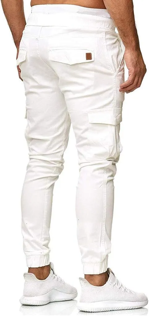 sdbrld Cargo Pants For Men Mens Cargo Pants Solid Drawstring Sport Jogger Cargo Pants Outdoor Casual Hiking Trousers Panrts