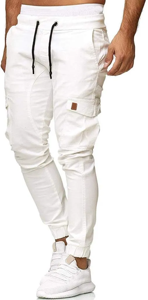 sdbrld Cargo Pants For Men Mens Cargo Pants Solid Drawstring Sport Jogger Cargo Pants Outdoor Casual Hiking Trousers Panrts