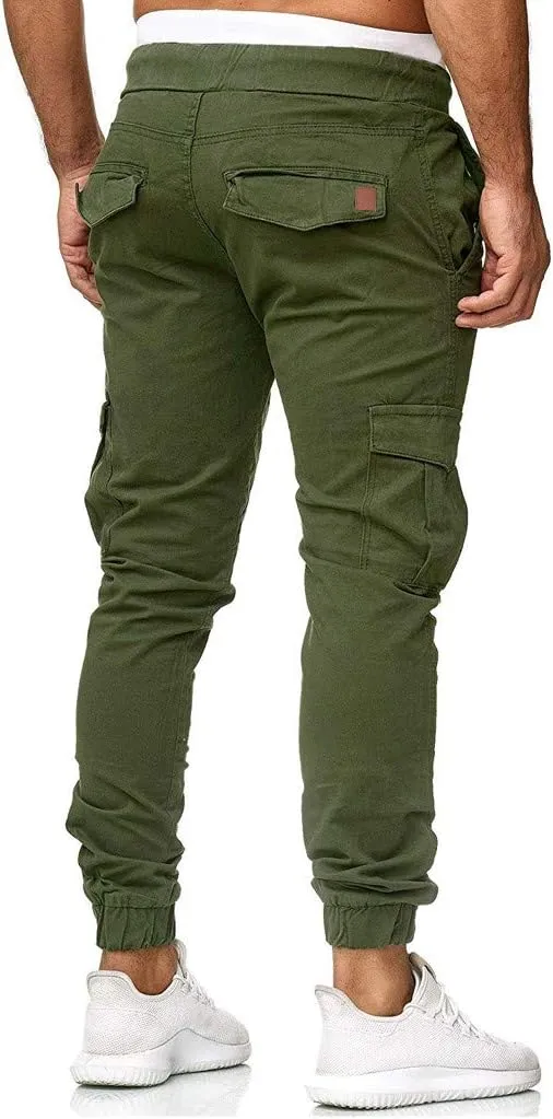 sdbrld Cargo Pants For Men Mens Cargo Pants Solid Drawstring Sport Jogger Cargo Pants Outdoor Hiking Casual Trousers Panrts