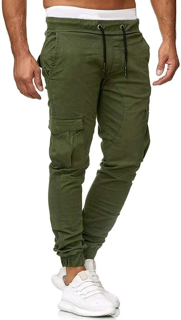 sdbrld Cargo Pants For Men Mens Cargo Pants Solid Drawstring Sport Jogger Cargo Pants Outdoor Hiking Casual Trousers Panrts