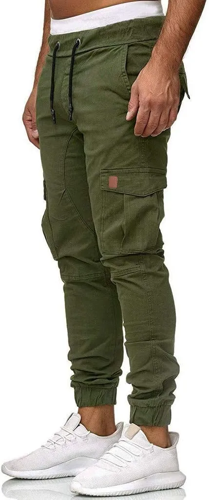 sdbrld Cargo Pants For Men Mens Cargo Pants Solid Drawstring Sport Jogger Cargo Pants Outdoor Hiking Casual Trousers Panrts