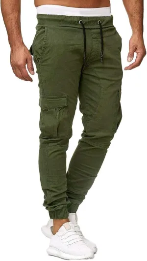 sdbrld Cargo Pants For Men Mens Cargo Pants Solid Drawstring Sport Jogger Cargo Pants Outdoor Hiking Casual Trousers Panrts