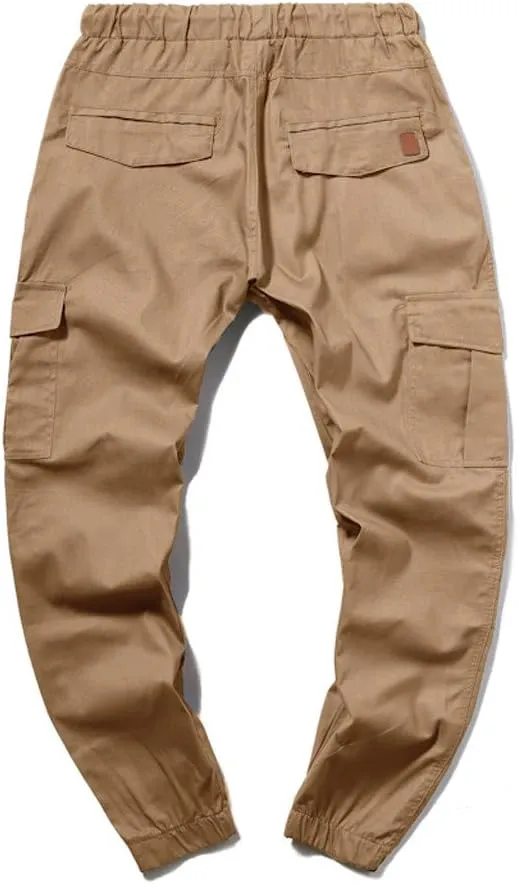 sdbrld Cargo Pants For Men Mens Cargo Pants Solid Drawstring Sport Jogger Cargo Pants Outdoor Trendy Hiking Trousers Panrts