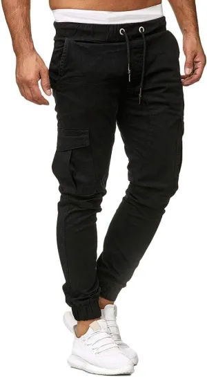 sdbrld Cargo Pants For Men Mens Cargo Pants Solid Drawstring Sport Jogger Cargo Pants Outdoor Trendy Hiking Trousers Panrts