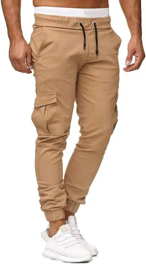 sdbrld Cargo Pants For Men Mens Cargo Pants Solid Drawstring Sport Jogger Cargo Pants Outdoor Trendy Hiking Trousers Panrts