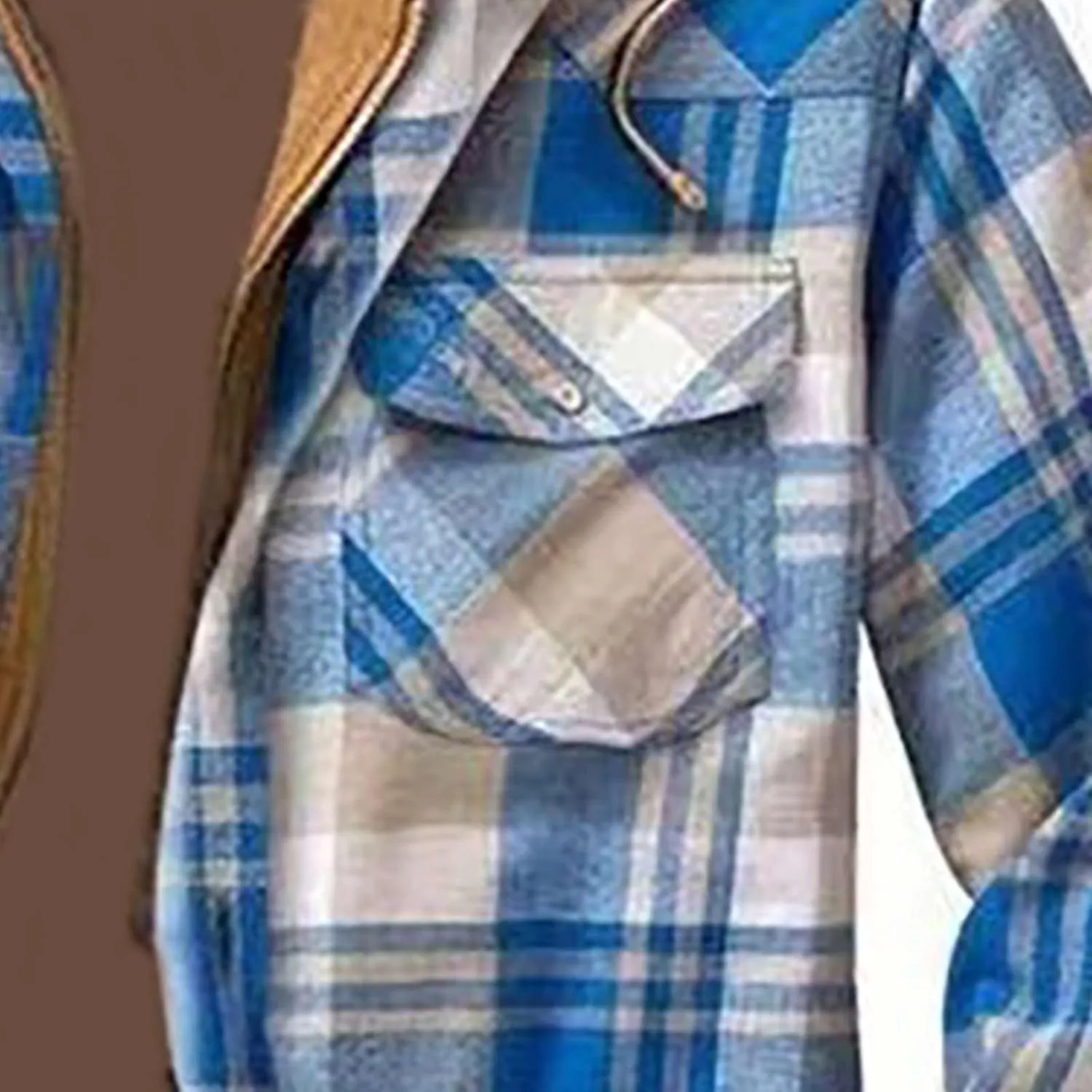 SHAOBGE Mens Fleece Lined Flannel Plaid Shirts Jacket Button Down Sherpa Jackets with Hood Long Sleeve Winter Hooded Coats