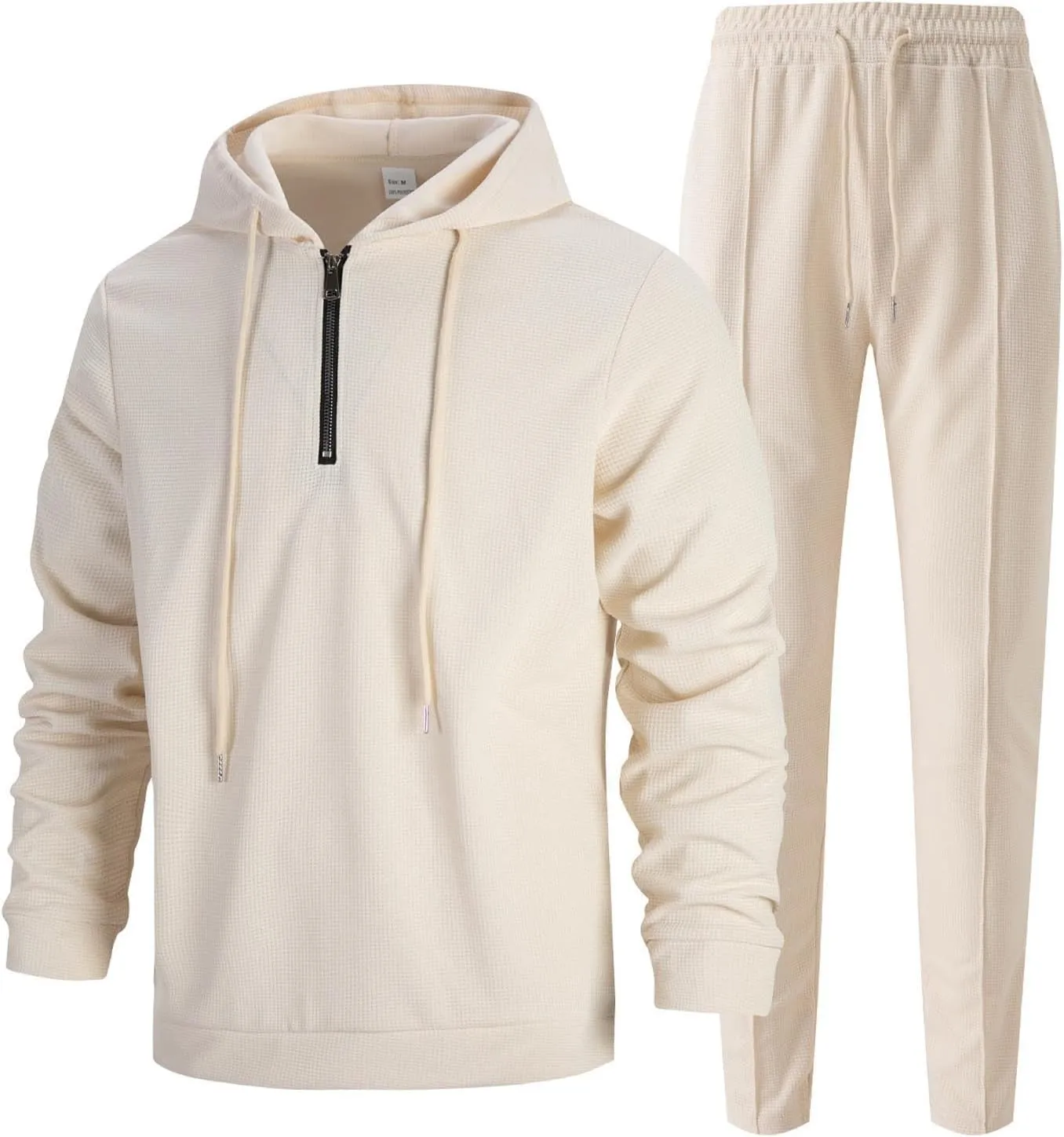 Sinzelimin Mens Tracksuit Set Fashion Long Sleeves Hooded Sweatshirt and Jogger Sweatpant 2PC Suit Hoodies Tops Sportwear