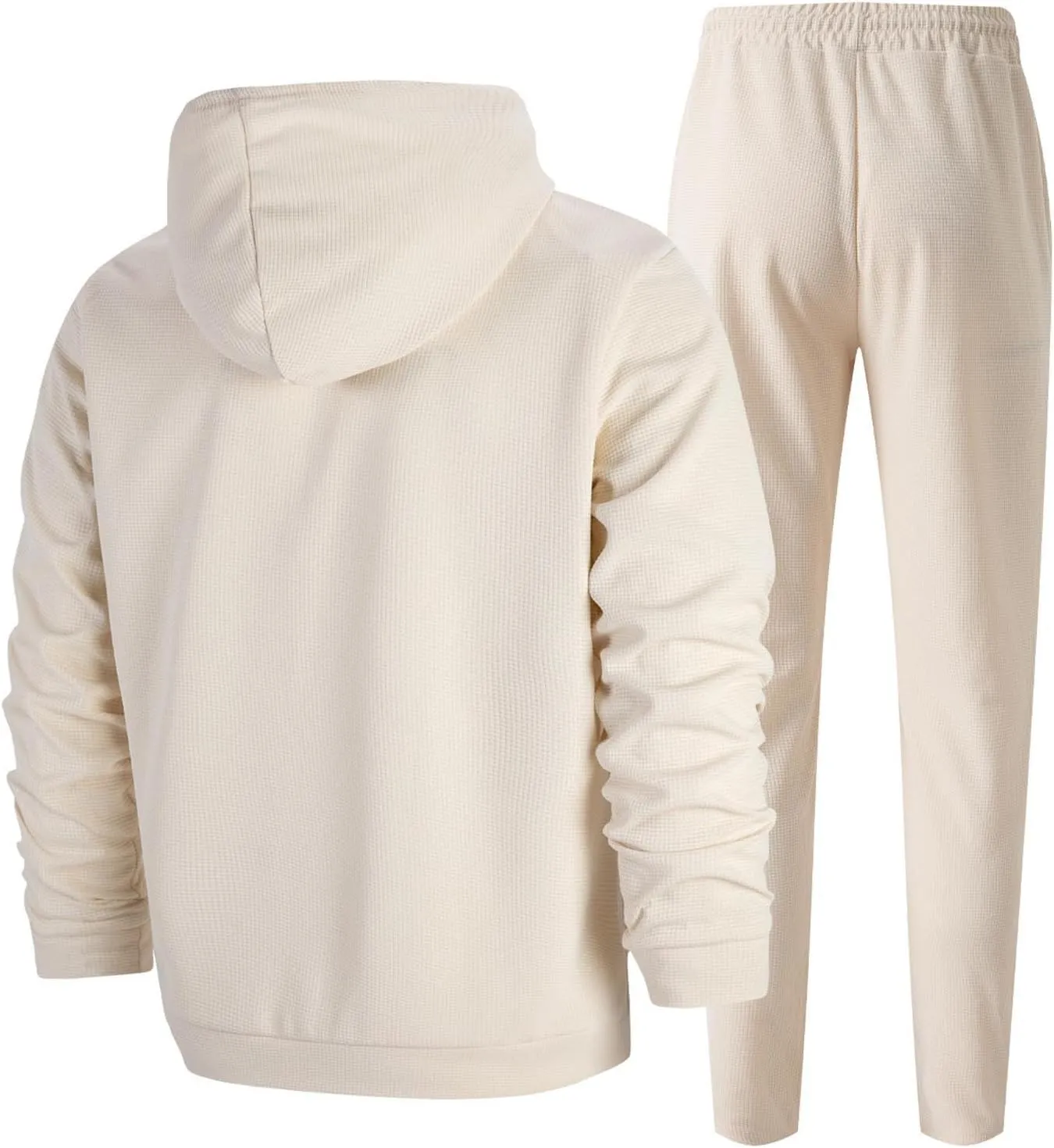 Sinzelimin Mens Tracksuit Set Fashion Long Sleeves Hooded Sweatshirt and Jogger Sweatpant 2PC Suit Hoodies Tops Sportwear