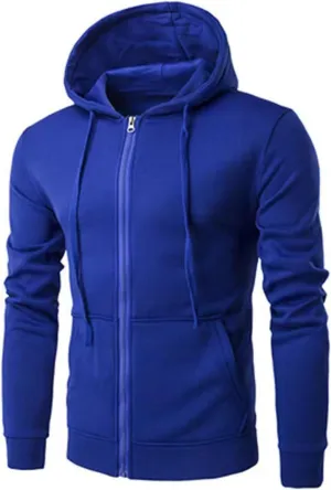 Solid Color Cardigan Men Casual Hooded Jacket Zipper Sports Outwear Drawstring Workout Jackets Plus Size Light Shirt