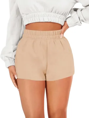 SOLY HUX Womens Elastic High Waisted Sweat Shorts Casual Comfy Lounge Summer Shorts Trendy