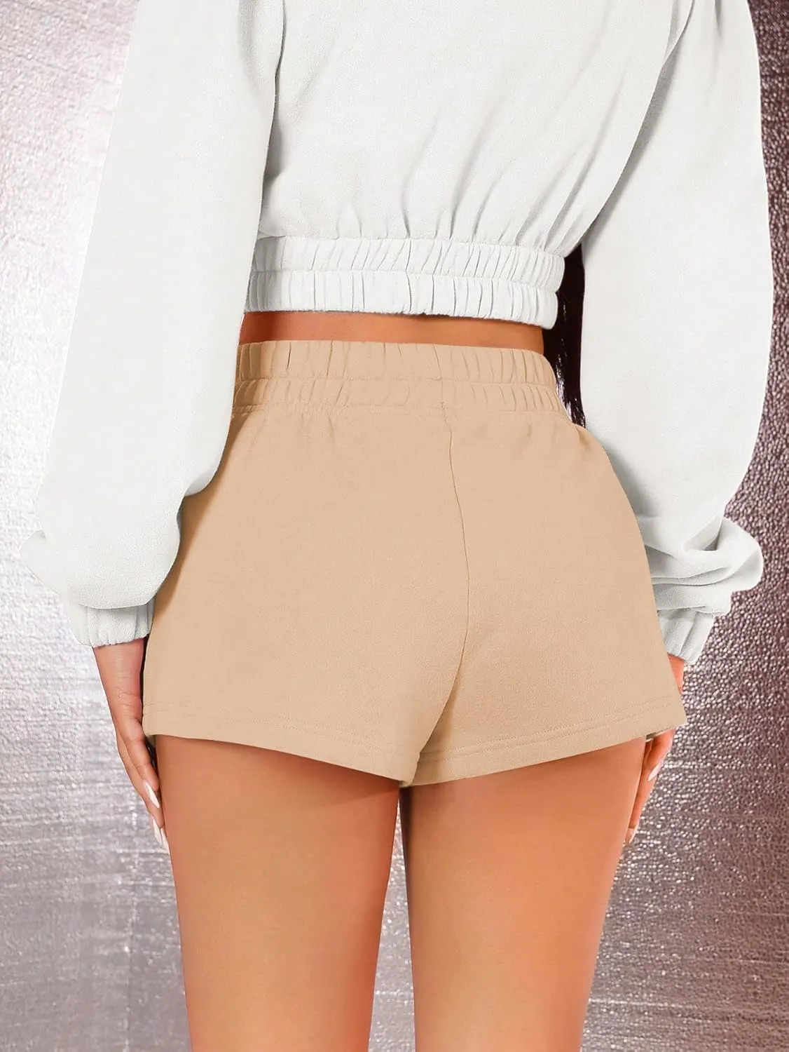 SOLY HUX Womens Elastic High Waisted Sweat Shorts Casual Comfy Lounge Summer Shorts Trendy