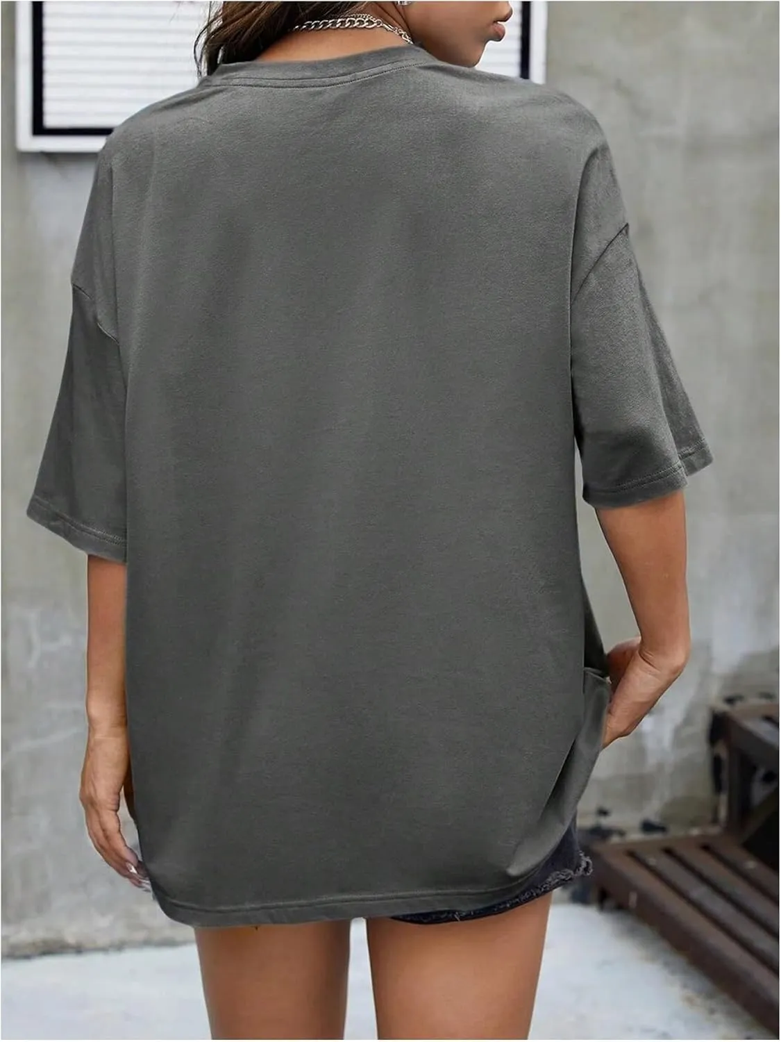 SOLY HUX Women's Vintage Graphic Tees Half Sleeve Cowboy Print Oversized T Shirt Streetwear Summer Tops