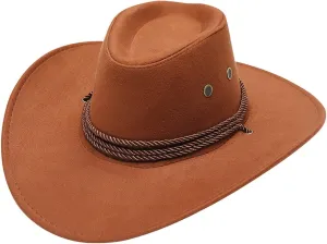 Straw Cowboy Hat Classic Western Hats for Women Cowgirl Sun Beach Cap Summer Outback Shapeable Wide Brim