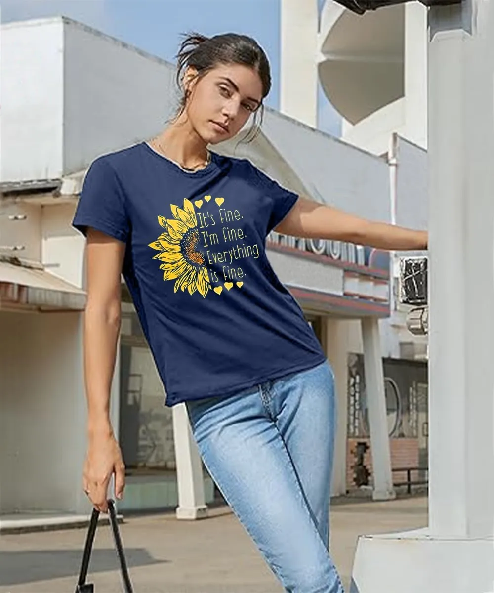 Sunflower Shirts for Women Funny Tshirts Graphic Tees Patriotic Shirts Cute Summer Athletic Tops Casual Women's Clothing