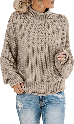 Sweaters for Women 2024 Trendy Plus Size Cable Knit Turtleneck Sweater Casual Fall Winter Long Sleeve Pullover Tops